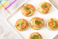 Zesty Shrimp Tostada Poppers with Cool Avocado Swirl
