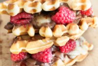 Sweet & Savory Raspberry Nutella Brie Waffle Sandwiches