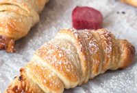 Flaky Rhubarb Nutella Croissants