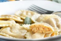 Pumpkin Ricotta Ravioli with Brown Butter Sage Sauce