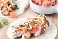 Chile Vodka Marinated Grilled Fish Tacos