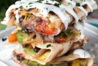 Fresh Veggie Avocado Quesadillas with Zesty Cilantro Crema
