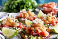 Zesty Honey Lime Shrimp Guacamole Tostadas