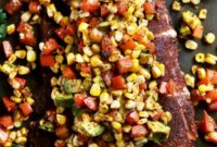 Pan-Seared Salmon with Charred Corn, Avocado and Tomato Salsa