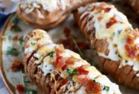 Sweet & Savory Maple Bacon Cheesy Hasselback Sweet Potatoes