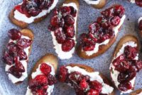 Festive Cranberry Goat Cheese Crostini