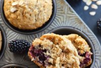 Wholesome Honey Blackberry Oat Muffins