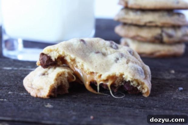 Delicious Chocolate Chip Caramel Stuffed Cookies