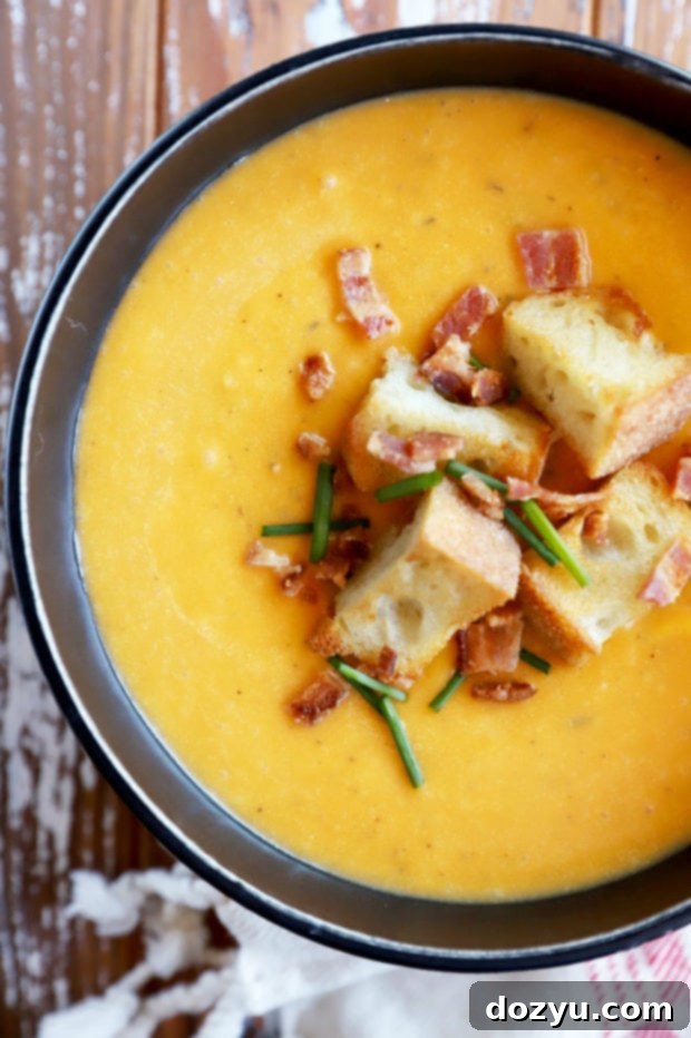 Golden Butternut Bliss with Smoky Bacon Crunch 7 Squash soup with bacon croutons image