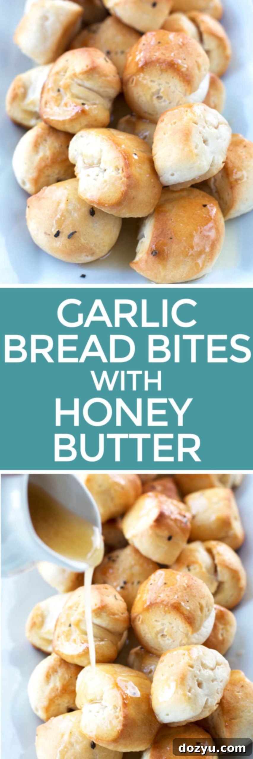Honey Butter Glazed Garlic Bites 2 Garlic Bread Bites with Honey Butter | cakenknife.com