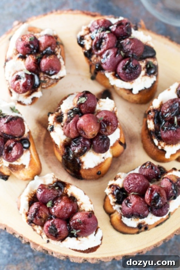 Balsamic Glazed Grape Crostini 3 Roasted Grape & Balsamic Crostini | cakenknife.com