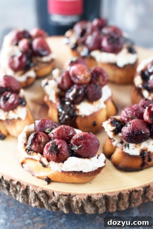 Balsamic Glazed Grape Crostini 4 Roasted Grape & Balsamic Crostini | cakenknife.com