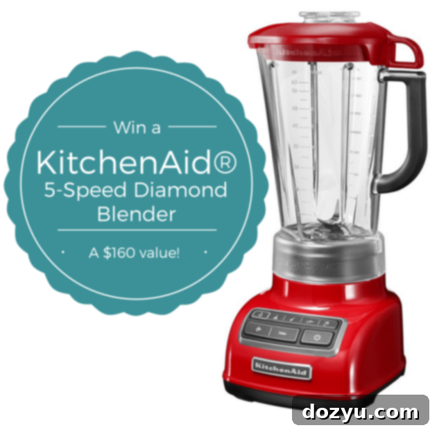 Promotional graphic for a KitchenAid 5-Speed Diamond Blender giveaway