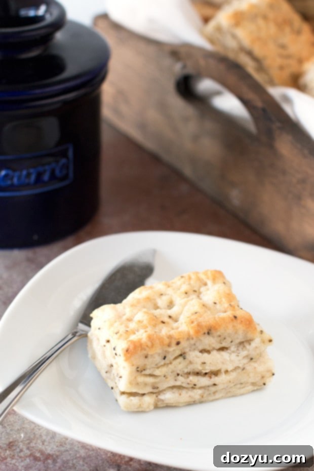 Artfully arranged Black Pepper Goat Cheese Biscuits on a cooling rack, ready to be enjoyed.