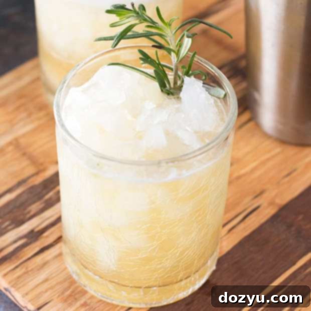 The Pineapple Rosemary Smash 6 Pineapple Rosemary Smash cocktail recipe card thumbnail image.