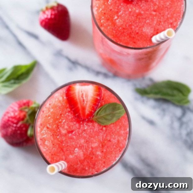 Icy Strawberry Basil Daiquiri Delight 6 Strawberry Basil Frozen Daiquiris | cakenknife.com