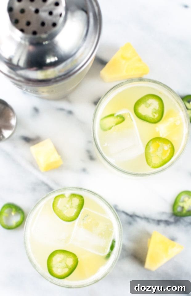 Refreshing Pineapple Jalapeño Smash cocktail for summer