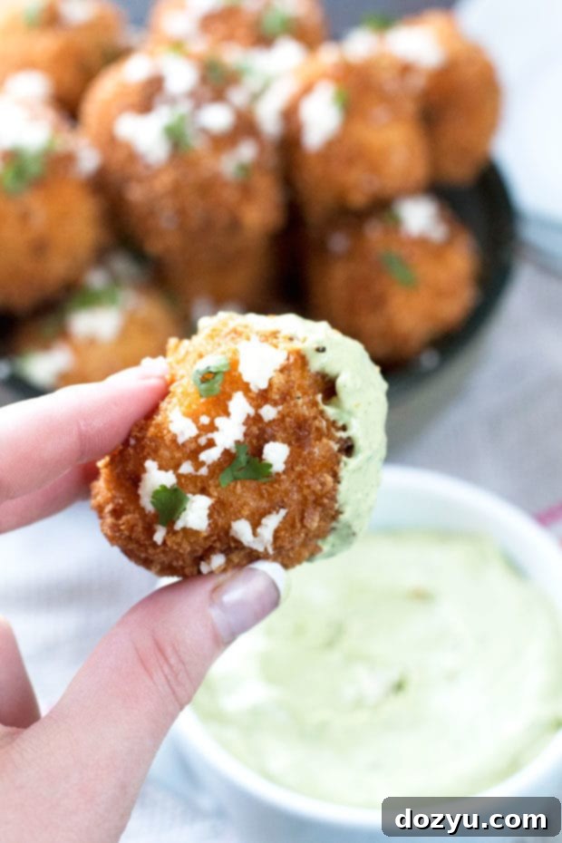 Mexican Arancini with Zesty Avocado Cilantro Crema 4 Mexican Arancini with Avocado Cilantro Dipping Sauce | cakenknife.com