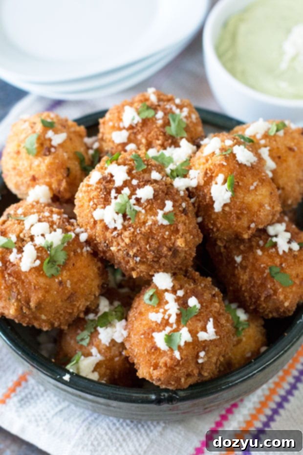 Mexican Arancini with Zesty Avocado Cilantro Crema 7 Mexican Arancini with Avocado Cilantro Dipping Sauce | cakenknife.com