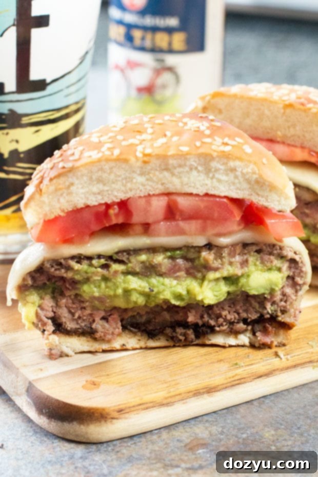 Bacon-Wrapped Guacamole Burger Bombs | cakenknife.com