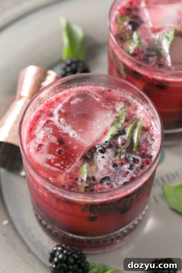 Blackberry Bourbon Basil Smash | cakenknife.com