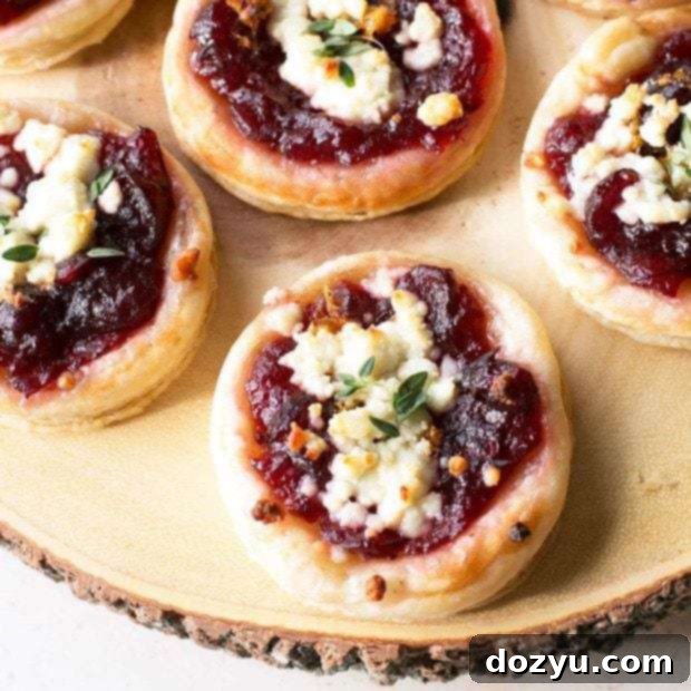 Sweet and Savory Cranberry Goat Cheese Tarts 5 Cranberry Goat Cheese Tarts recipe card image