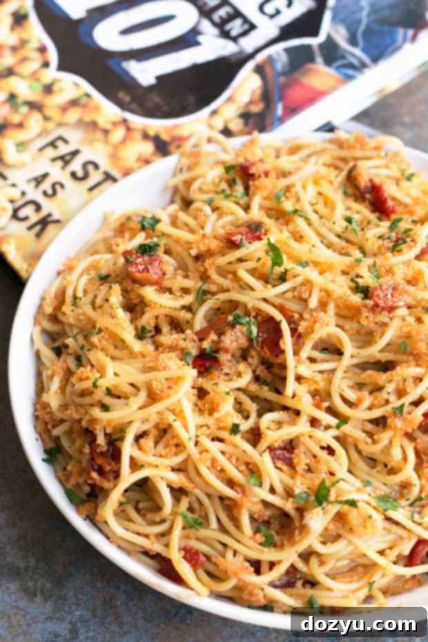 Reviewing Thug Kitchen 101 with Sun Dried Tomato Carbonara 2 Thug Kitchen 101's Sun-Dried Tomato Carbonara - A close-up shot of the pasta dish, rich with rehydrated sun-dried tomatoes and a creamy sauce.