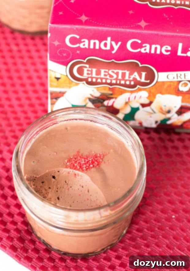 Celestial Seasonings peppermint tea infusion in Chocolate Peppermint Pots de Creme | cakenknife.com