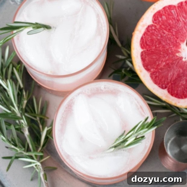 Verdant Blush Fizz 6 Rosemary Grapefruit Gin Fizz | cakenknife.com