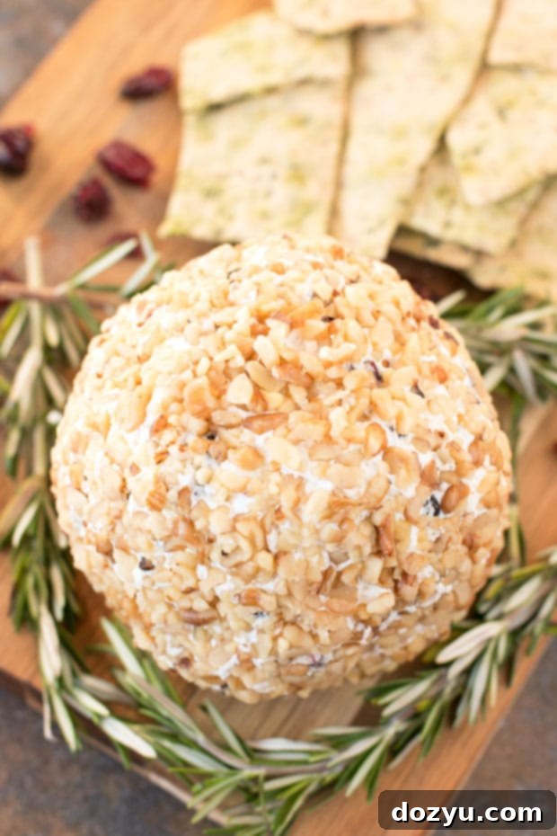 Cranberry Walnut Goat Cheese Ball, a festive holiday appetizer