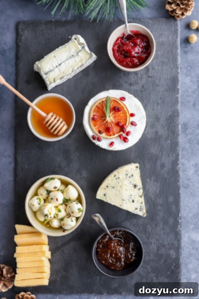 Yuletide Cheese Celebration 5 ingredients for a christmas cheese board