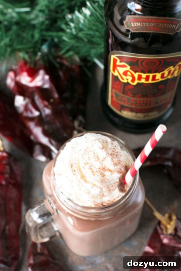 Boozy Chili Hot Chocolate - Rich, Spicy, and Decadent