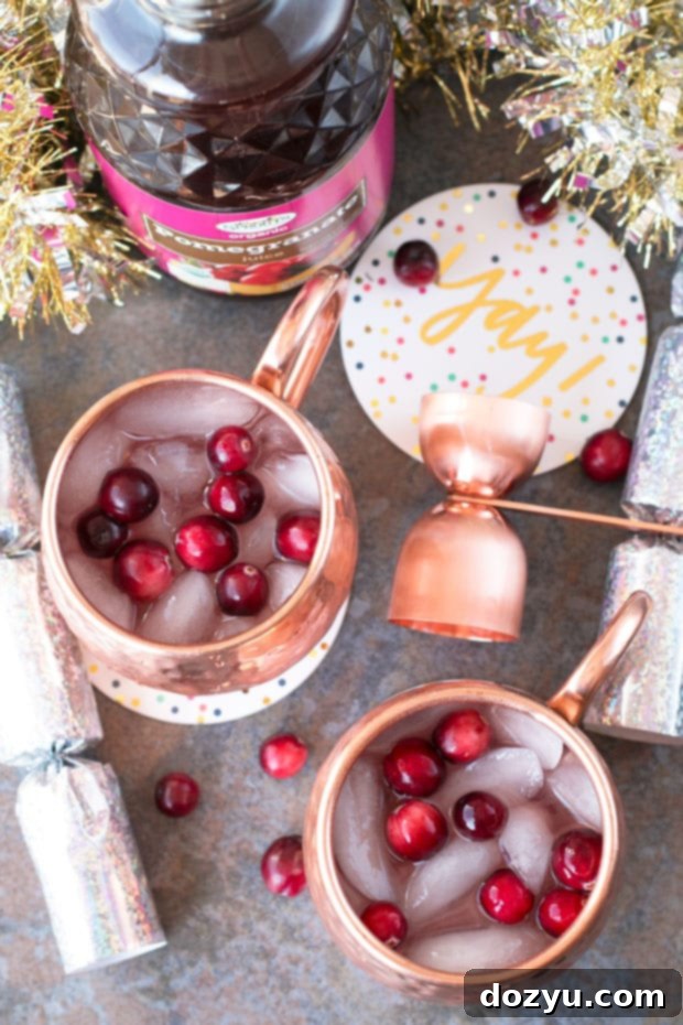 Cranberry Pomegranate Champagne Mule | cakenknife.com