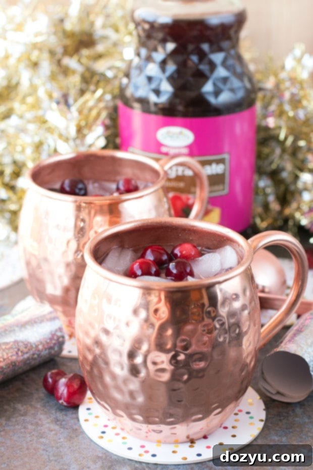 Cranberry Pomegranate Champagne Mule | cakenknife.com