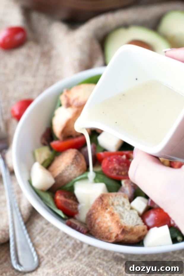 Avocado Caprese Panzanella Salad with vibrant colors