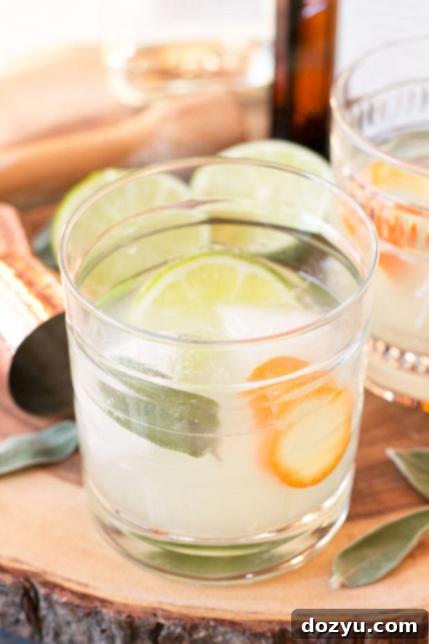 Fresh Sage Tequila Smash 4 Fresh sage and lime for Tequila Sage Smash