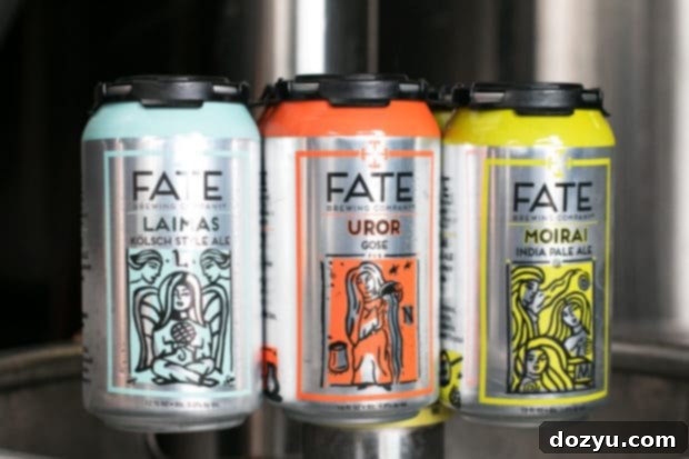 Unique beer tasting flight holder at FATE Brewing Company