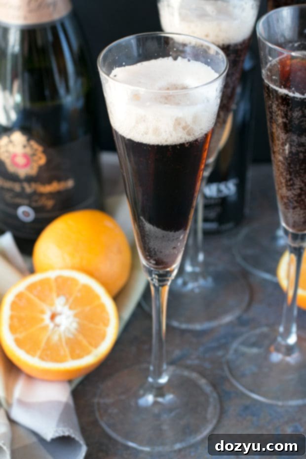 Velvet Ember 2 Orange Black Velvet | cakenknife.com #stpatricksday #guinness #cocktail
