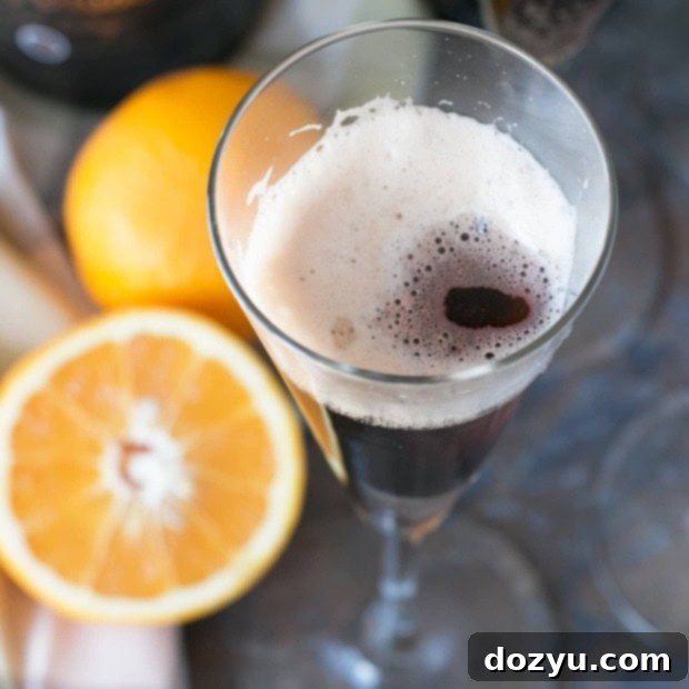 Velvet Ember 7 Orange Black Velvet | cakenknife.com #stpatricksday #guinness #cocktail