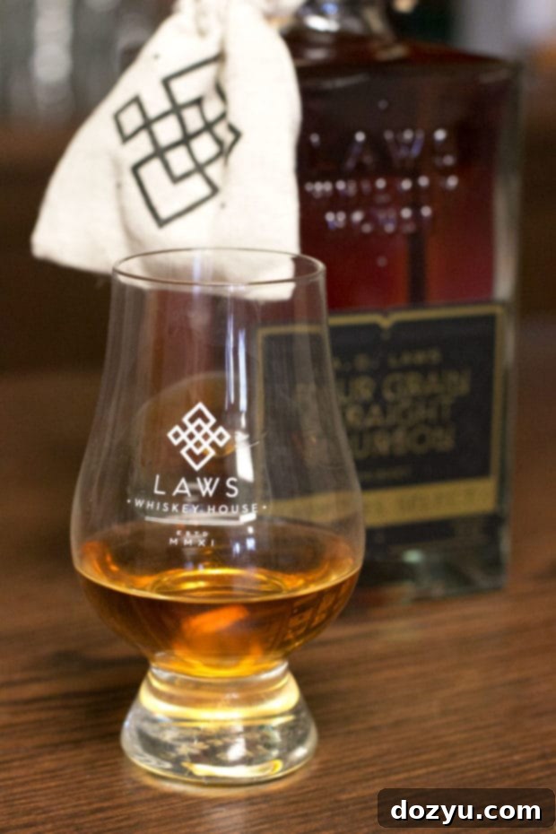 A selection of craft whiskeys available for tasting at Laws Whiskey House on South Broadway