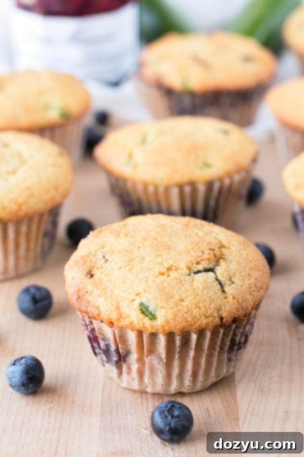 Delicious Blueberry Jalapeno Bacon Cornbread Muffins, perfect for breakfast or brunch. Image courtesy of cakenknife.com