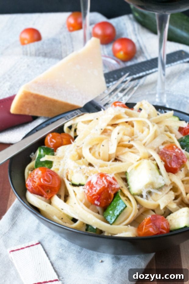 Brown Butter Spring Vegetable Fettuccine | cakenknife.com #pasta #dinner #healthy