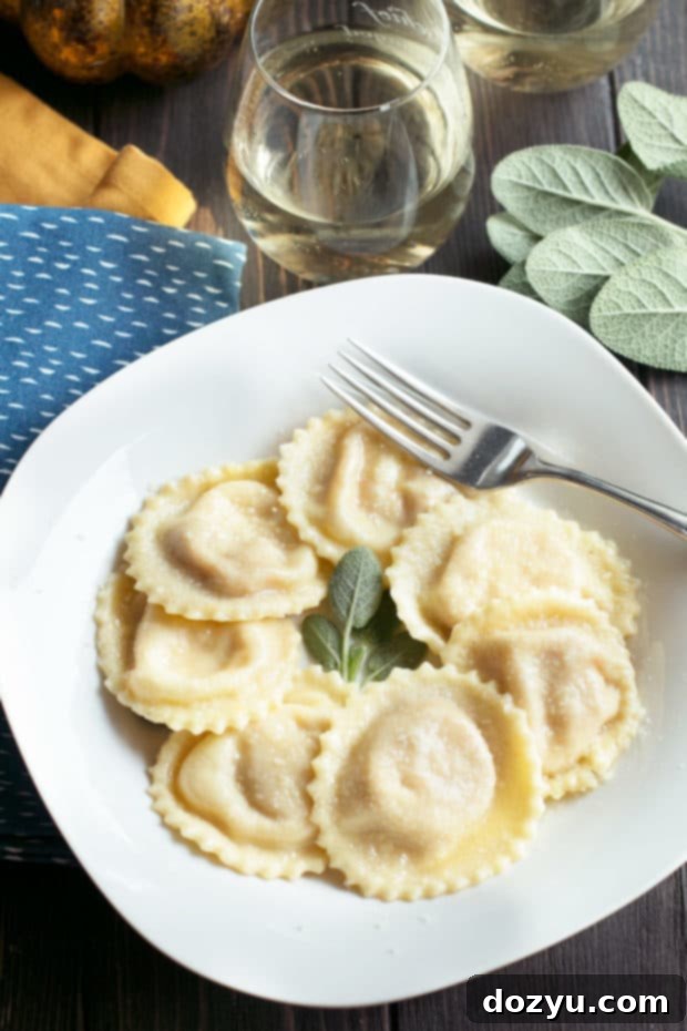 Pumpkin Ricotta Ravioli with Brown Butter Sage Sauce 4 Ravioli stamps and tools on a floured surface, ready for making pumpkin ravioli from scratch.