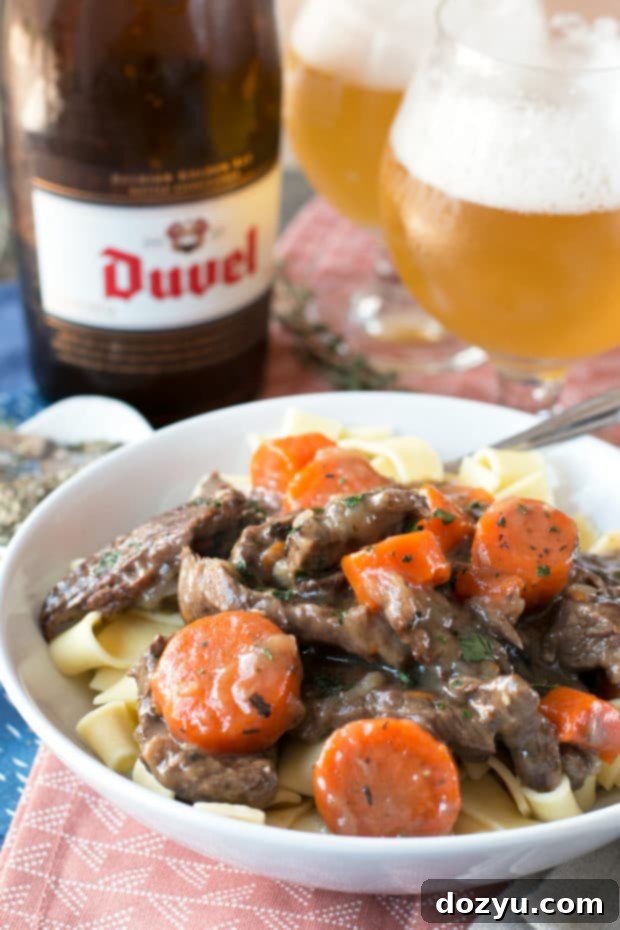 Carbonnades à la Flamande (Belgian Beer Beef Stew) | Delicious Belgian beer beef stew with tender beef and a rich, beer-infused sauce.