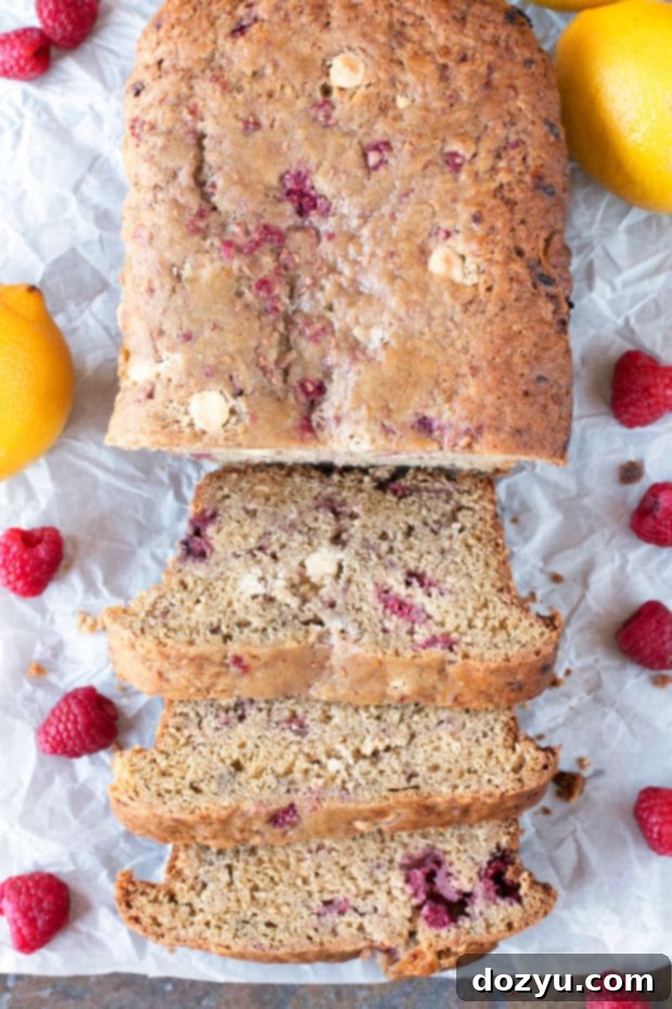 Zesty Lemon Raspberry White Chocolate Chip Loaf 2 Raspberry Lemon White Chocolate Chip Loaf | cakenknife.com #breakfast #brunch #bread