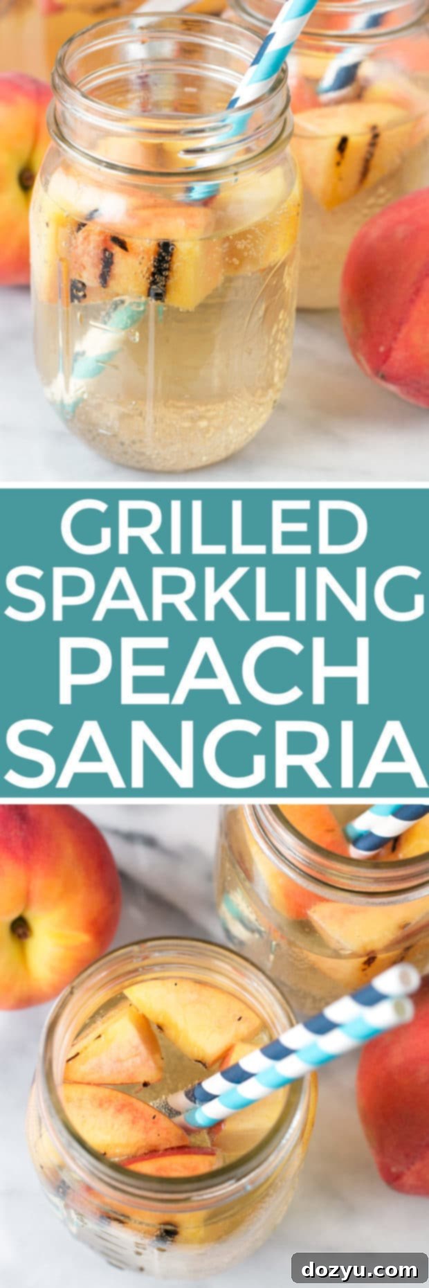 Effervescent Grilled Peach Sangria 8 Pin this Sparkling Grilled Peach Sangria recipe for later, a visual reminder of this amazing summer cocktail