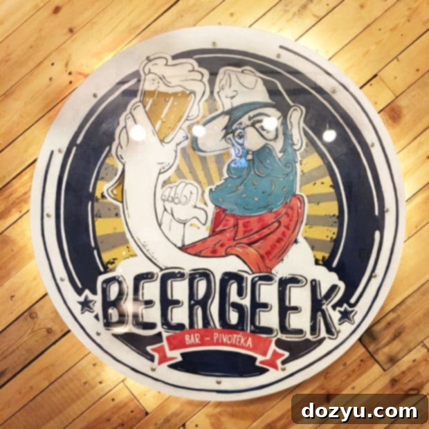 Interior of BeerGeek bar with a wide selection of tap handles