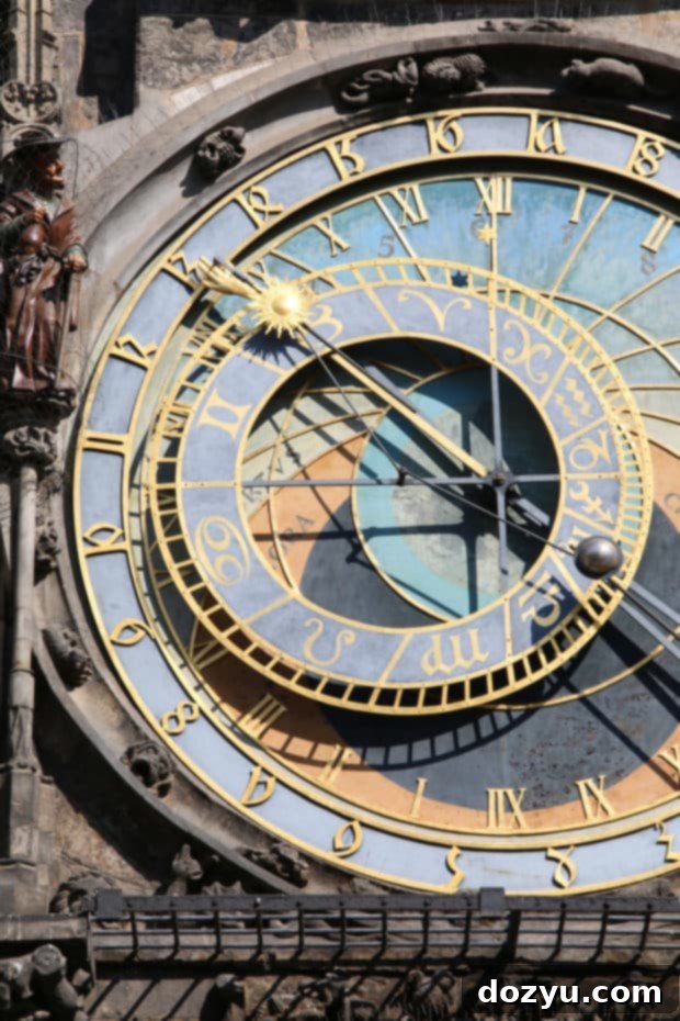 The historic Astronomical Clock in Prague's Old Town Square