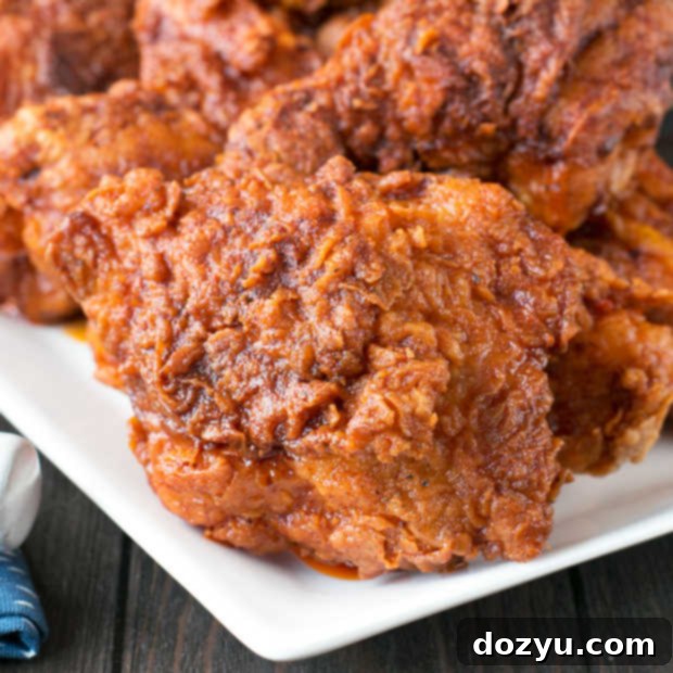 Fiery Chicken, Tangy Quickles 11 Hot Chicken with Homemade Quick Pickles | cakenknife.com #dinner #southern #nashville #friedchicken