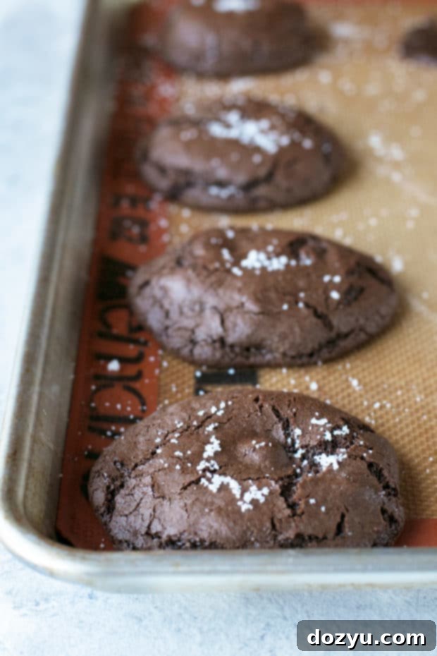 Olive Oil Salted Caramel Brownie Cookies | cakenknife.com #dessert #chocolate #baking #ad